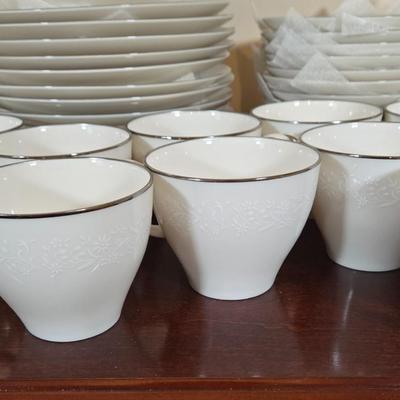 LOT 36D: Complete Set of Noritake Ivory China ; Lorelei Pattern with Some Extra Pieces