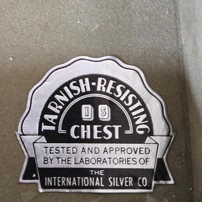 LOT 37D: 1847 Rogers Bros. Silverplate Flatware in Wooden Box