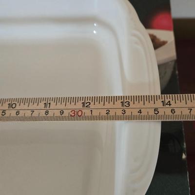 LOT 38D: Pfaltzgraff Winterberry Set of 12 Mugs, Platter, Glass Plate, Butter Dish, & Casserole Pan