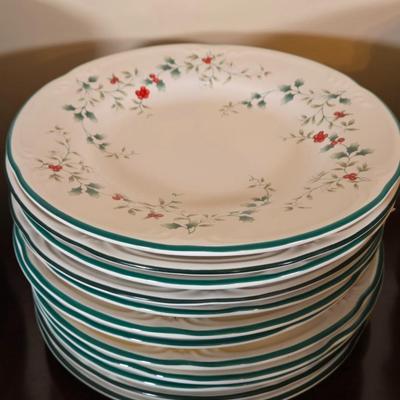 LOT 39D: Complete Set of Pfaltzgraff Winterberry Dinner Ware For 14 Including Salt & Pepper Shakers, Gravy Boat, Cream & Sugar,...