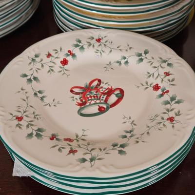 LOT 39D: Complete Set of Pfaltzgraff Winterberry Dinner Ware For 14 Including Salt & Pepper Shakers, Gravy Boat, Cream & Sugar,...
