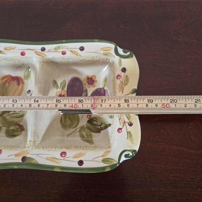 LOT 40L: La Toscana Serving Platter, Incomplete Set for 8 Dinner Plates, Salad Plates, Soup Bowls, Dessert Bowls, Olive Tray, & Canister