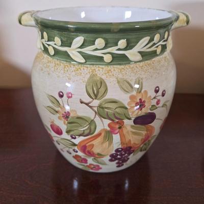 LOT 40L: La Toscana Serving Platter, Incomplete Set for 8 Dinner Plates, Salad Plates, Soup Bowls, Dessert Bowls, Olive Tray, & Canister