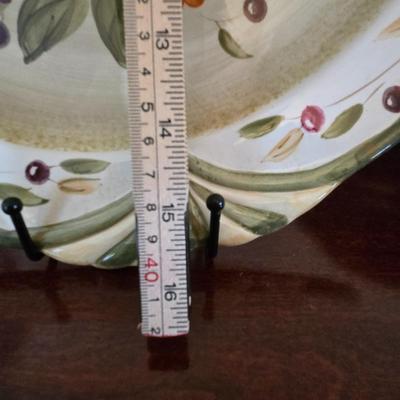 LOT 40L: La Toscana Serving Platter, Incomplete Set for 8 Dinner Plates, Salad Plates, Soup Bowls, Dessert Bowls, Olive Tray, & Canister