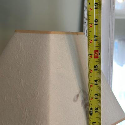 LOT 42A: Wooden Floral Framed Mirror & Two Floral Table Lamps