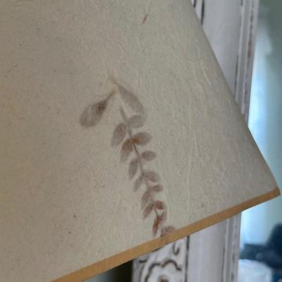 LOT 42A: Wooden Floral Framed Mirror & Two Floral Table Lamps