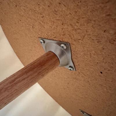 LOT 44A: Two Wooden Side Tables w/ Floral Table Lamp