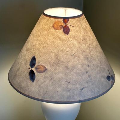 LOT 44A: Two Wooden Side Tables w/ Floral Table Lamp