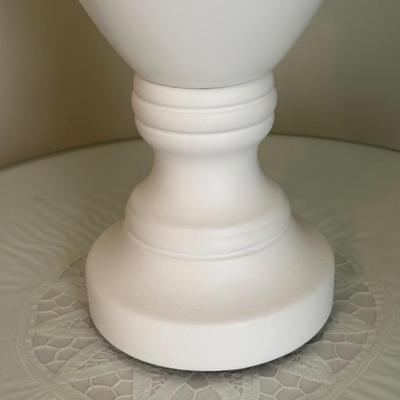 LOT 44A: Two Wooden Side Tables w/ Floral Table Lamp