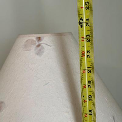 LOT 44A: Two Wooden Side Tables w/ Floral Table Lamp