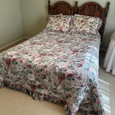 LOT 45A: Wooden Headboard w/ Full-Size Bed Frame