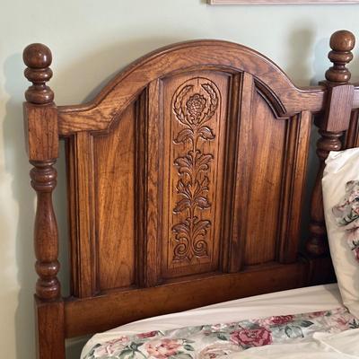 LOT 45A: Wooden Headboard w/ Full-Size Bed Frame