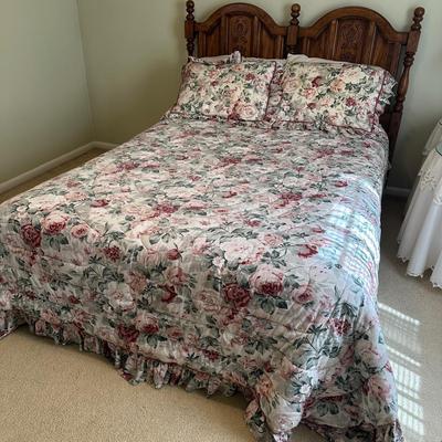 LOT 45A: Wooden Headboard w/ Full-Size Bed Frame