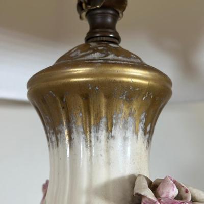 LOT 48B: Two Vintage Capodimonte Style Porcelain Table Lamps