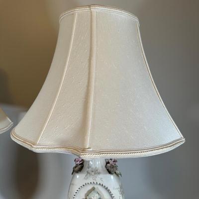 LOT 48B: Two Vintage Capodimonte Style Porcelain Table Lamps