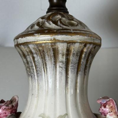 LOT 48B: Two Vintage Capodimonte Style Porcelain Table Lamps