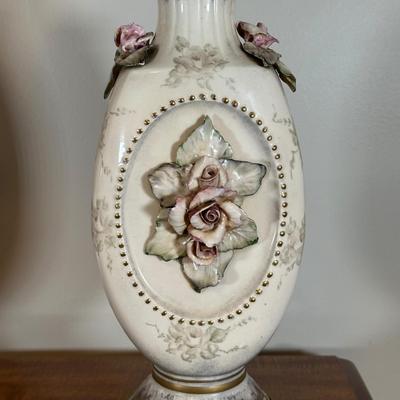LOT 48B: Two Vintage Capodimonte Style Porcelain Table Lamps