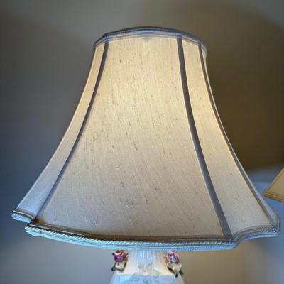 LOT 48B: Two Vintage Capodimonte Style Porcelain Table Lamps