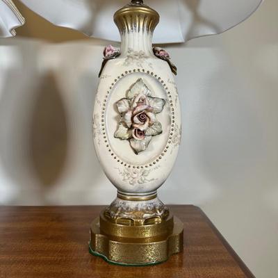 LOT 48B: Two Vintage Capodimonte Style Porcelain Table Lamps