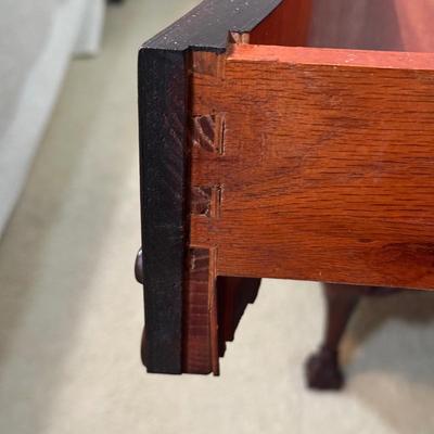 LOT 49C: Vintage Mahogany Vanity w/ French Louis XV Style Wall Mirror