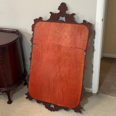LOT 49C: Vintage Mahogany Vanity w/ French Louis XV Style Wall Mirror