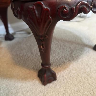 LOT 49C: Vintage Mahogany Vanity w/ French Louis XV Style Wall Mirror