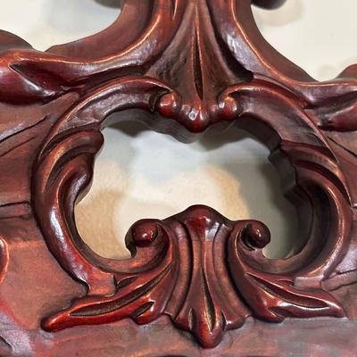 LOT 49C: Vintage Mahogany Vanity w/ French Louis XV Style Wall Mirror