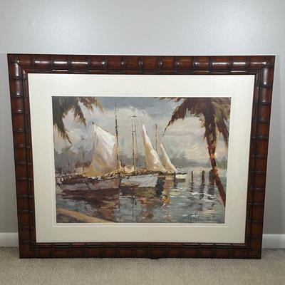 LOT 55A: Tropical Sail by Enrique Bolo Framed Print