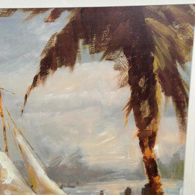 LOT 55A: Tropical Sail by Enrique Bolo Framed Print