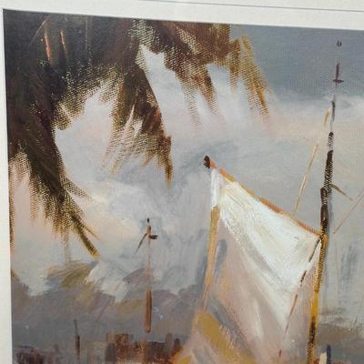 LOT 55A: Tropical Sail by Enrique Bolo Framed Print