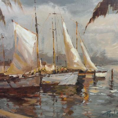 LOT 55A: Tropical Sail by Enrique Bolo Framed Print