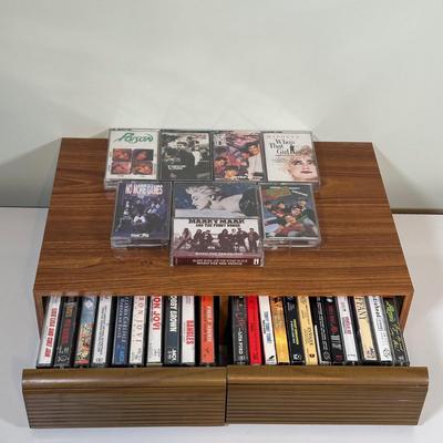 LOT 57A: Cassette Tape Collection w/ Cassette Storage