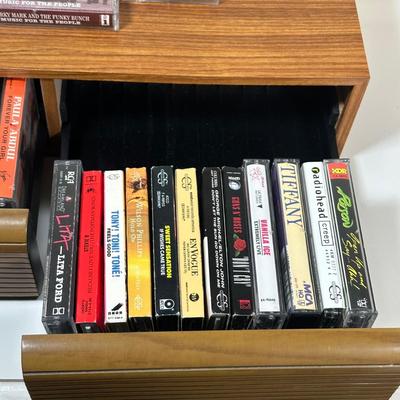 LOT 57A: Cassette Tape Collection w/ Cassette Storage