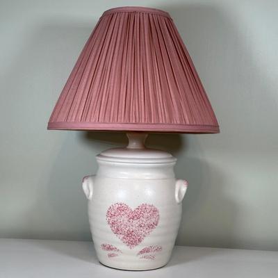 LOT 60C: Two Wooden Side Tables w/ Floral Table Lamp