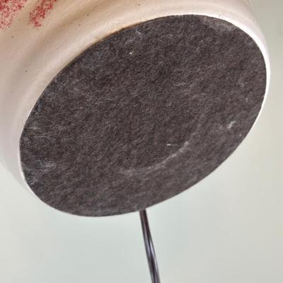 LOT 60C: Two Wooden Side Tables w/ Floral Table Lamp