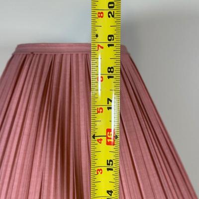 LOT 60C: Two Wooden Side Tables w/ Floral Table Lamp