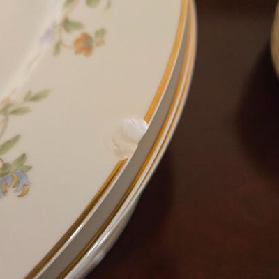 LOT 79: Set of Diplomat by Sango Cortina China Service for 12 Including Cream and Sugar, Gravy Boat, & Serving Platter and Bowl