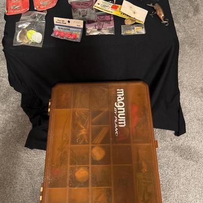 Vtg. Plano tackle box w/ tons of supplies incl.