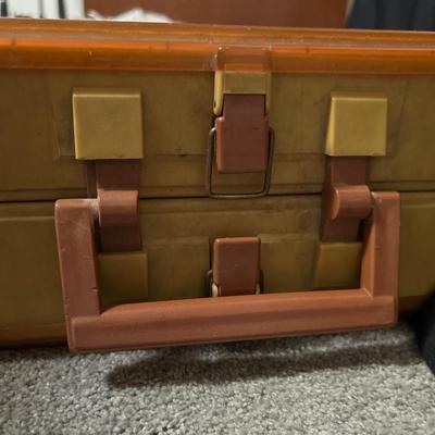 Vtg. Plano tackle box w/ tons of supplies incl.