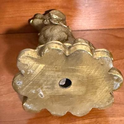 Golden Chinese Good Luck Zodiac Coin Dog Statue - 5.1/2in Tall
