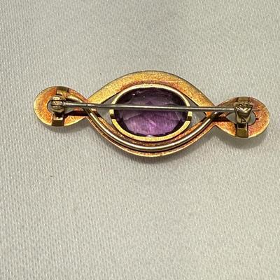 Amethyst Purple Stone Pin