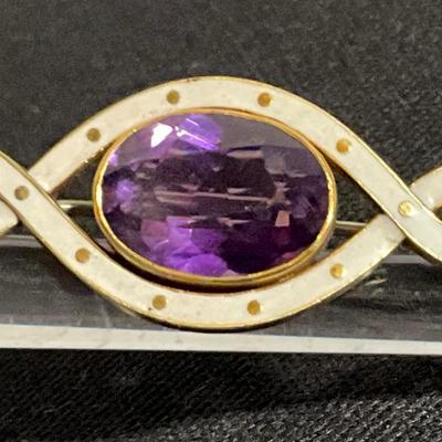 Amethyst Purple Stone Pin