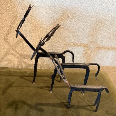 Metal Antelope Sculpture - Set of 3