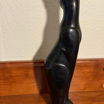 Vintage Black Siamese Cat Statue - 11.5 in Tall