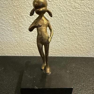 Vintage 6 in. Bronze Girl Sculpture Signed Malcolm Moran