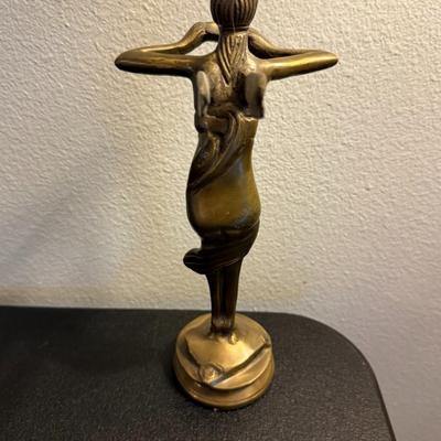 Art Deco Style Brass Fairy/Nymph Statue 12in Tall.