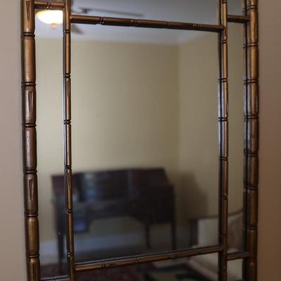 Gold Finished Bamboo Accent Wall Mirror