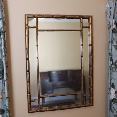 Gold Finished Bamboo Accent Wall Mirror