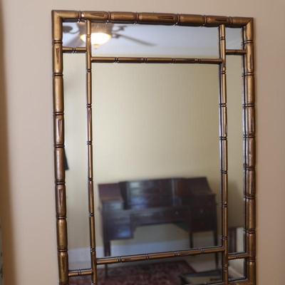 Gold Finished Bamboo Accent Wall Mirror