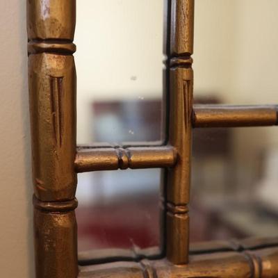 Gold Finished Bamboo Accent Wall Mirror